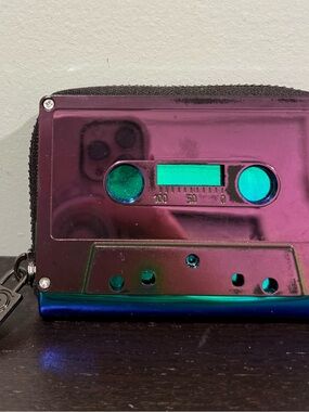 Iridescent Pink Portable Cassette-Style Wallet - Fydelity